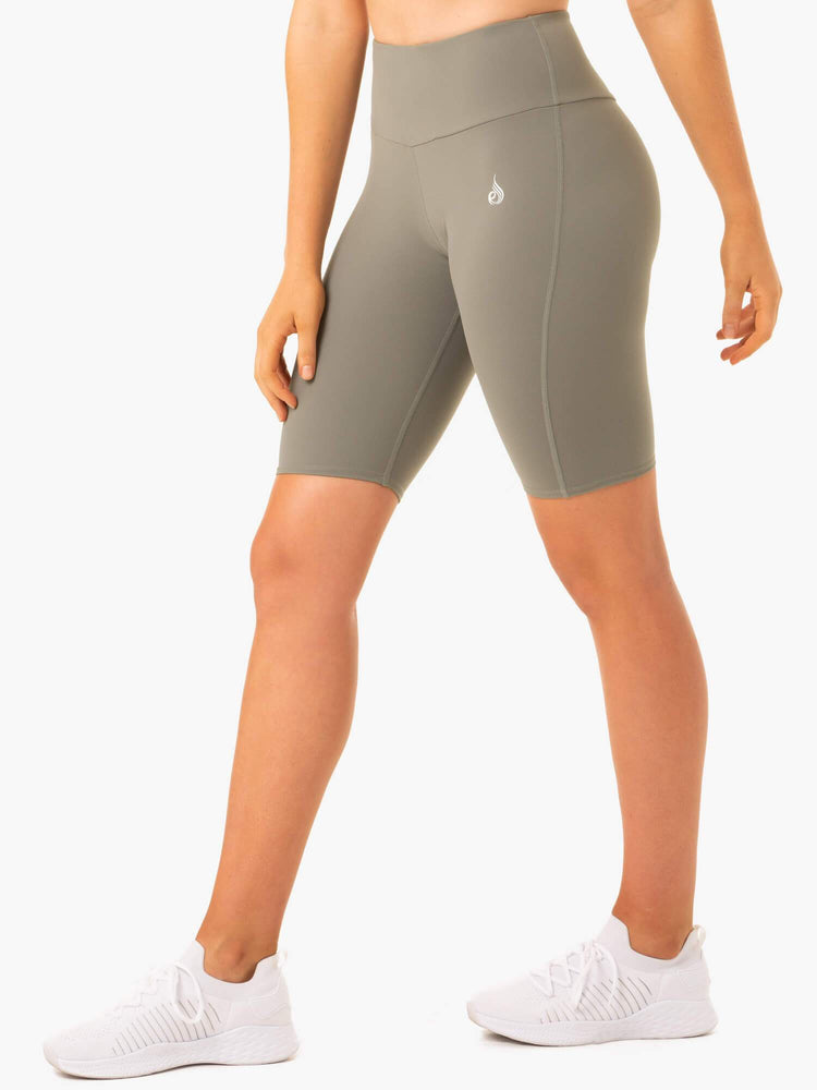 Bermudas Ryderwear Staples Scrunch Bum Bike Mujer Kaki | RFKGQ3945