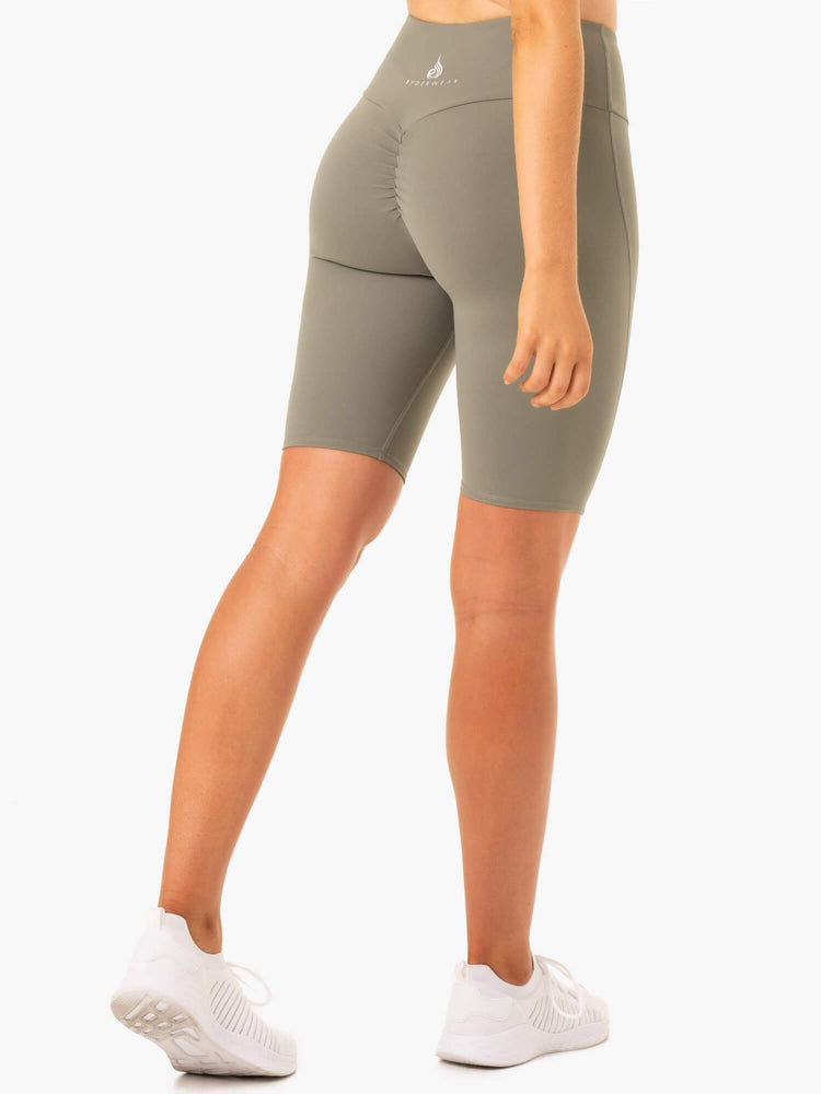 Bermudas Ryderwear Staples Scrunch Bum Bike Mujer Kaki | RFKGQ3945
