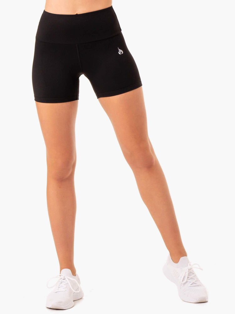 Bermudas Ryderwear Staples Scrunch Bum Mid Length Mujer Negros | NMXFR0843