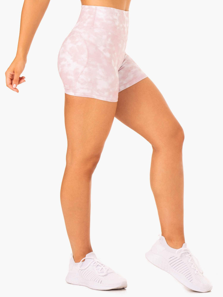 Bermudas Ryderwear Tie Dye Mid Length Mujer Rosas | EFBTN1078
