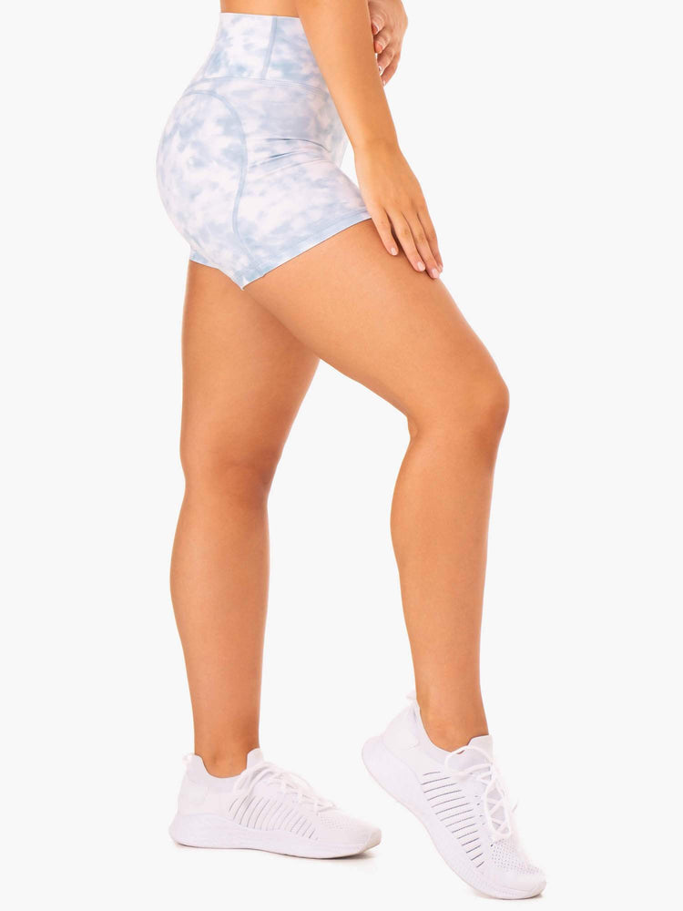 Bermudas Ryderwear Tie Dye Mid Length Mujer Azules | IYSRB9538