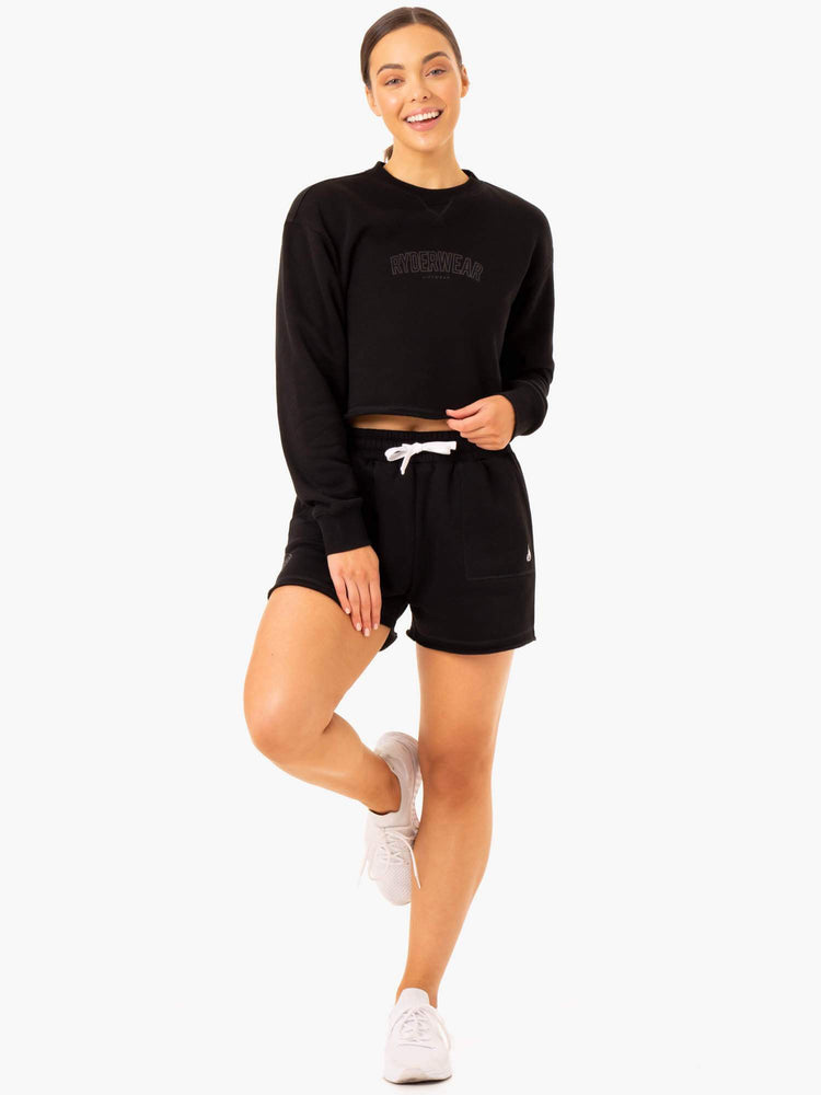 Bermudas Ryderwear Ultimate Longline Pista Mujer Negros | BFDXM2034