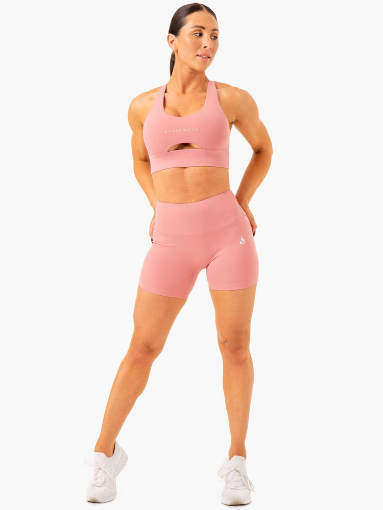 Bermudas Ryderwear Vital Mid Length Scrunch Mujer Rosas | DVNGJ9013
