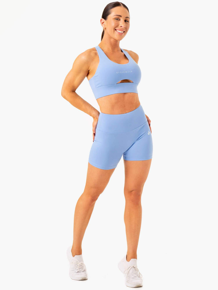 Bermudas Ryderwear Vital Mid Length Scrunch Mujer Azules | RIQNP2473