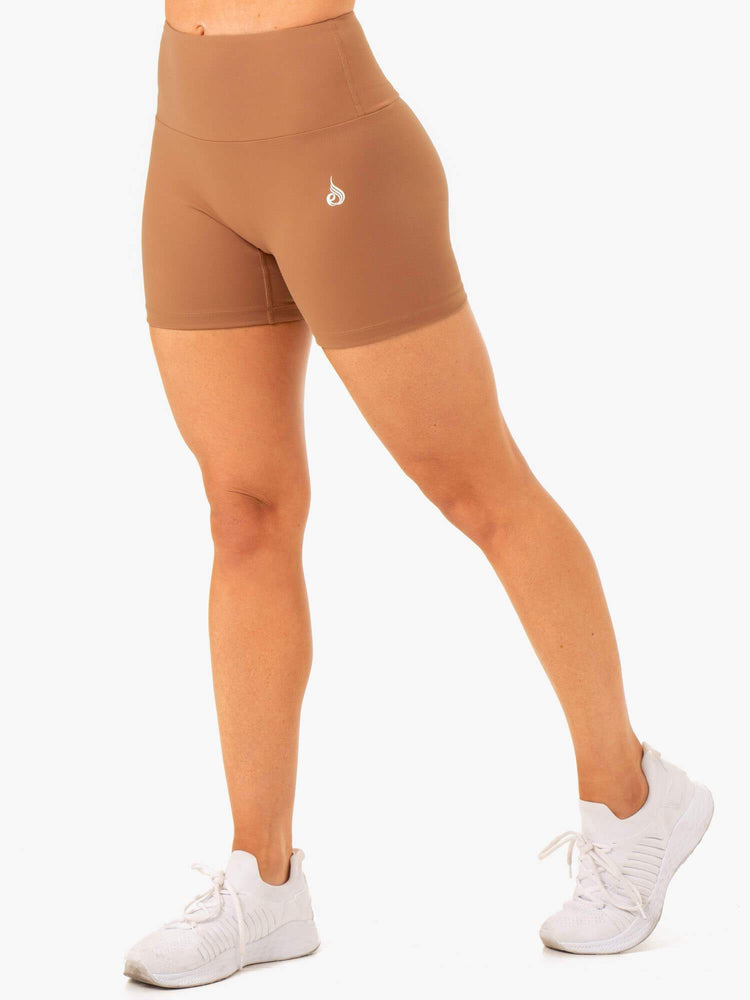 Bermudas Ryderwear Vital Mid Length Scrunch Mujer Beige | WJQZF1029