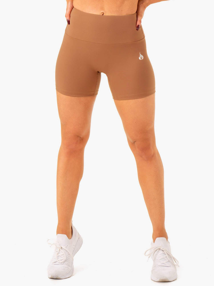Bermudas Ryderwear Vital Mid Length Scrunch Mujer Beige | WJQZF1029