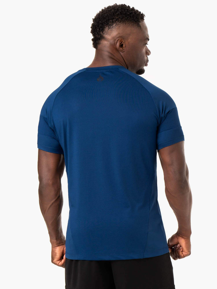 Camiseta Ryderwear Action Mesh Hombre Azules | RNELB0697