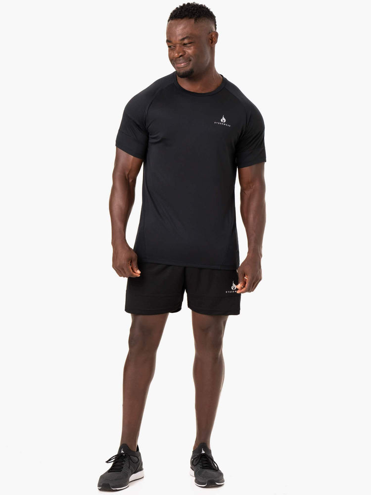 Camiseta Ryderwear Action Mesh Hombre Negros | RJKYG5790
