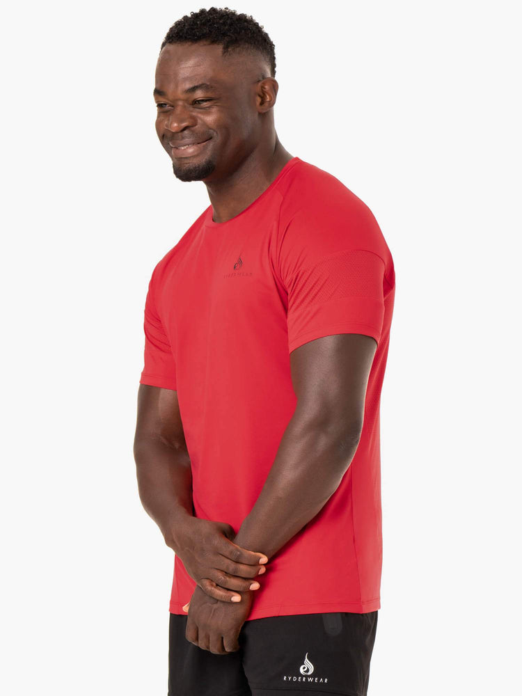 Camiseta Ryderwear Action Mesh Hombre Rojos | CZWQV3762