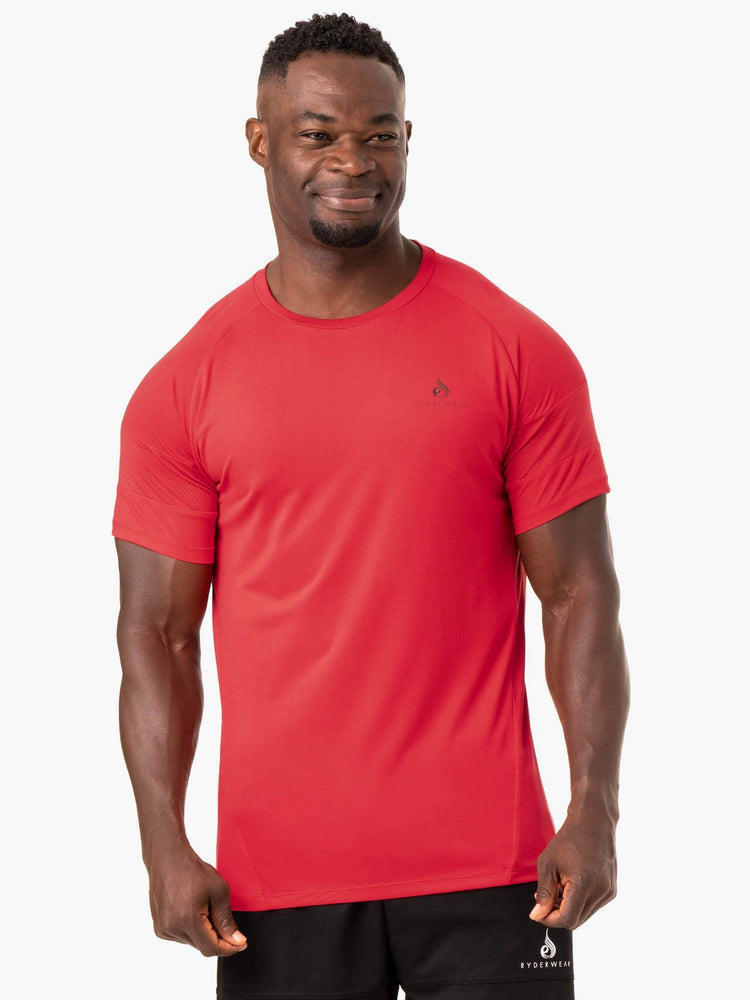 Camiseta Ryderwear Action Mesh Hombre Rojos | CZWQV3762