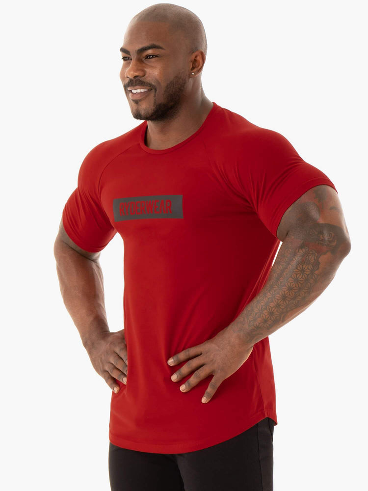 Camiseta Ryderwear Base Hombre Rojos | XBPJS1465
