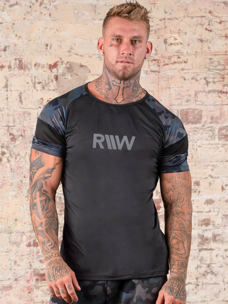 Camiseta Ryderwear Camo Hombre Negros | GBMXN6138