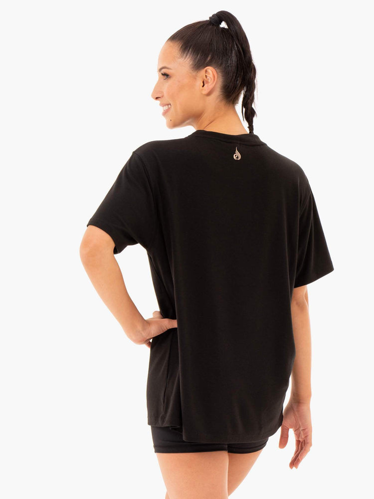 Camiseta Ryderwear Define Long Line Mujer Negros | JVKZF7382