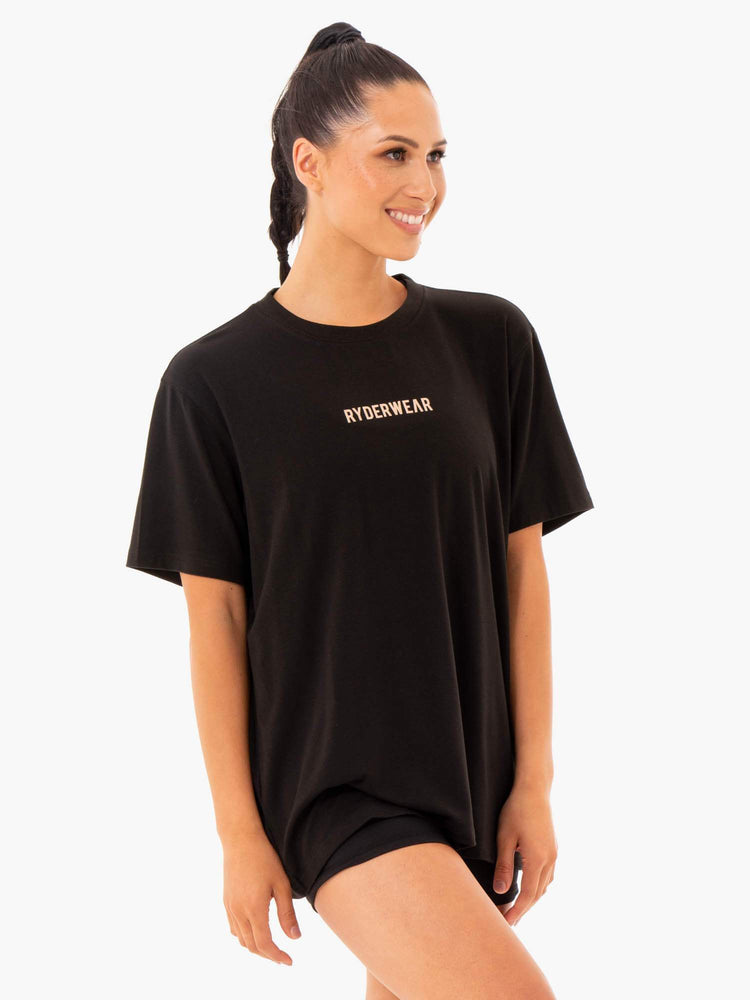 Camiseta Ryderwear Define Long Line Mujer Negros | JVKZF7382