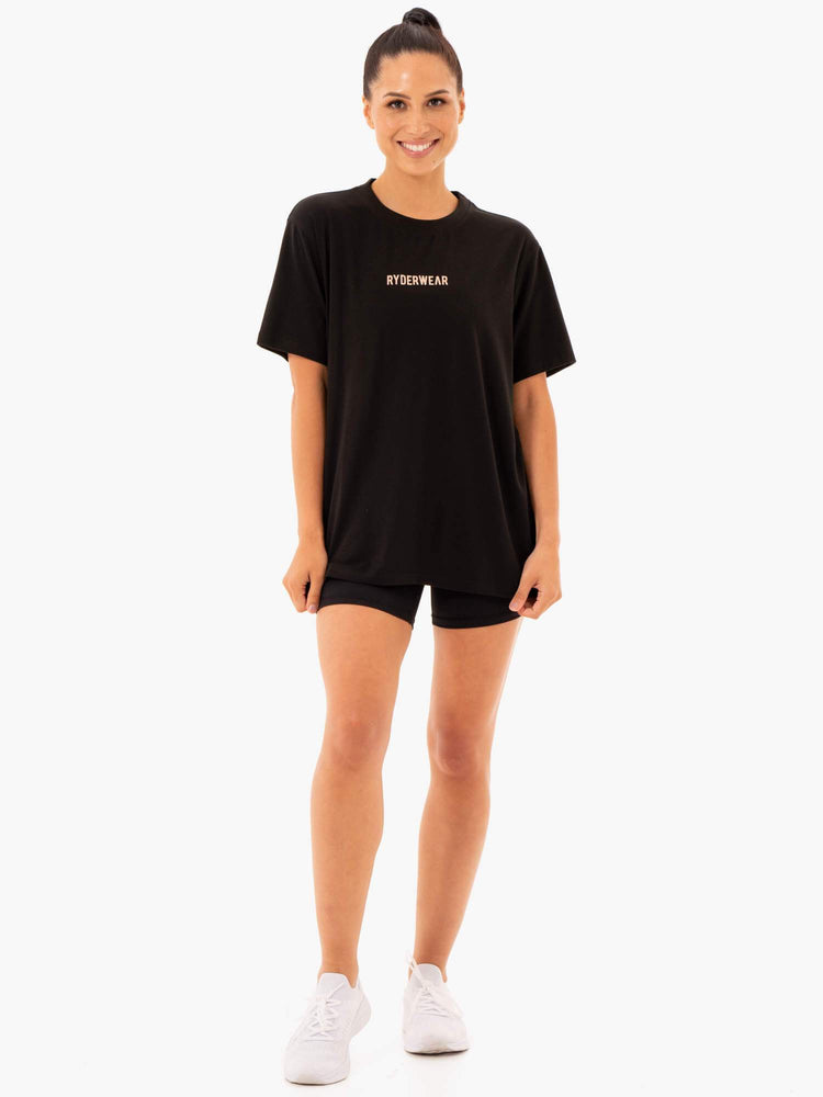 Camiseta Ryderwear Define Long Line Mujer Negros | JVKZF7382