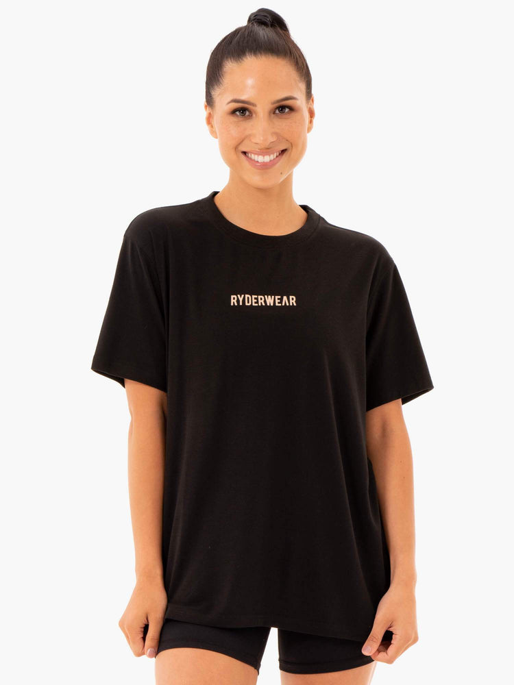 Camiseta Ryderwear Define Long Line Mujer Negros | JVKZF7382