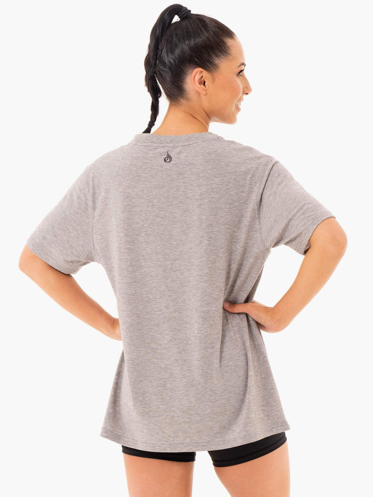 Camiseta Ryderwear Define Long Line Mujer Grises | LIFYM1827