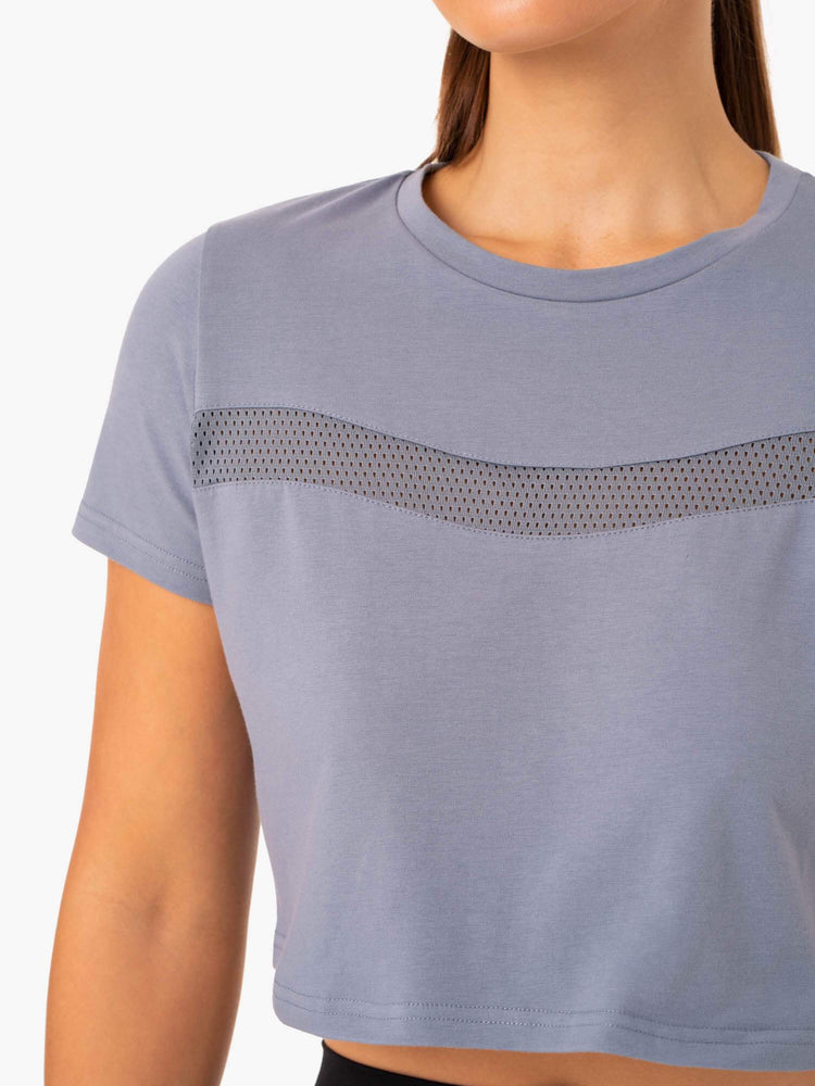 Camiseta Ryderwear Híbrido Mesh Mujer Azules | BRUEP8624