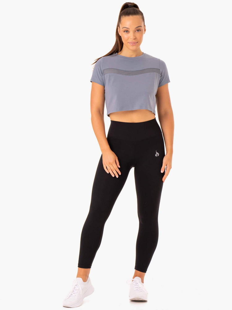 Camiseta Ryderwear Híbrido Mesh Mujer Azules | BRUEP8624