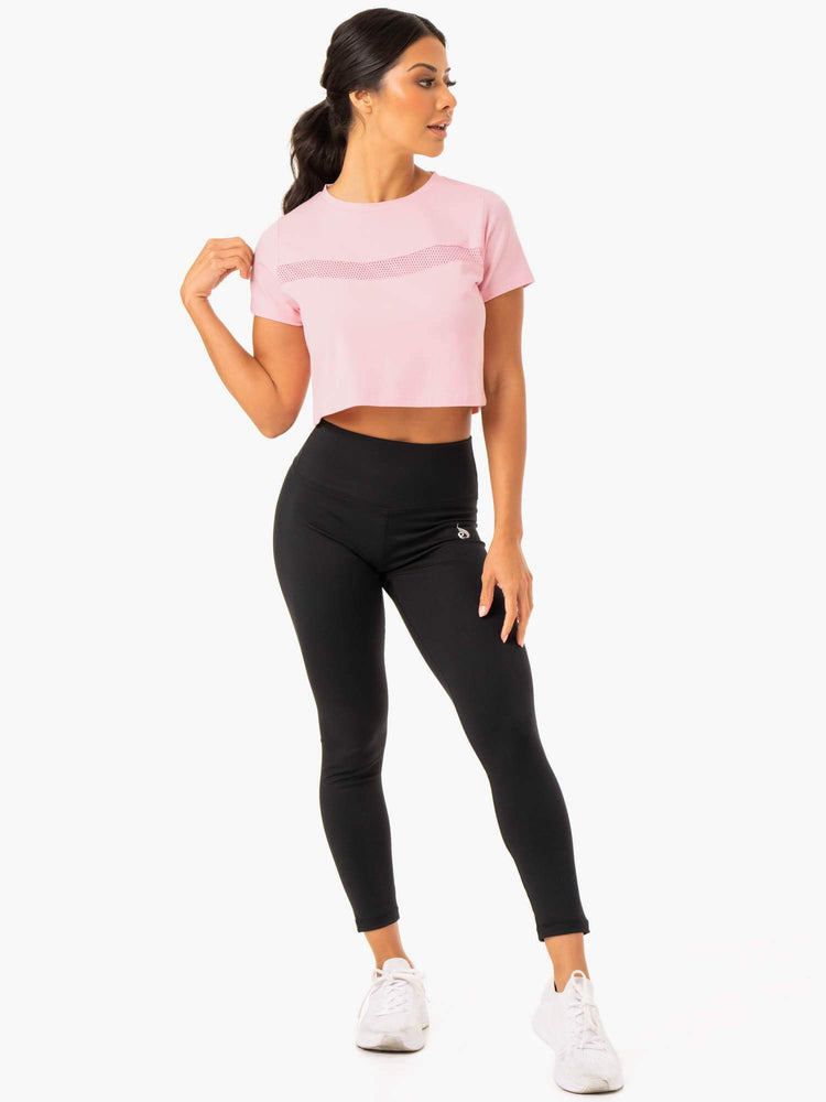 Camiseta Ryderwear Híbrido Mesh Mujer Rosas | TILRP8394