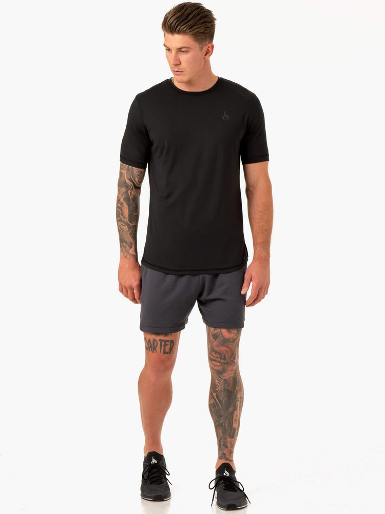 Camiseta Ryderwear Optimal Mesh Hombre Negros | MHGJQ3752
