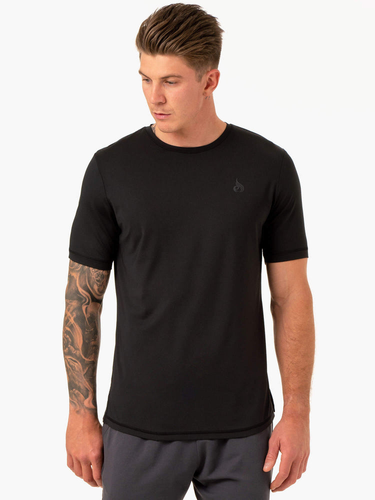 Camiseta Ryderwear Optimal Mesh Hombre Negros | MHGJQ3752