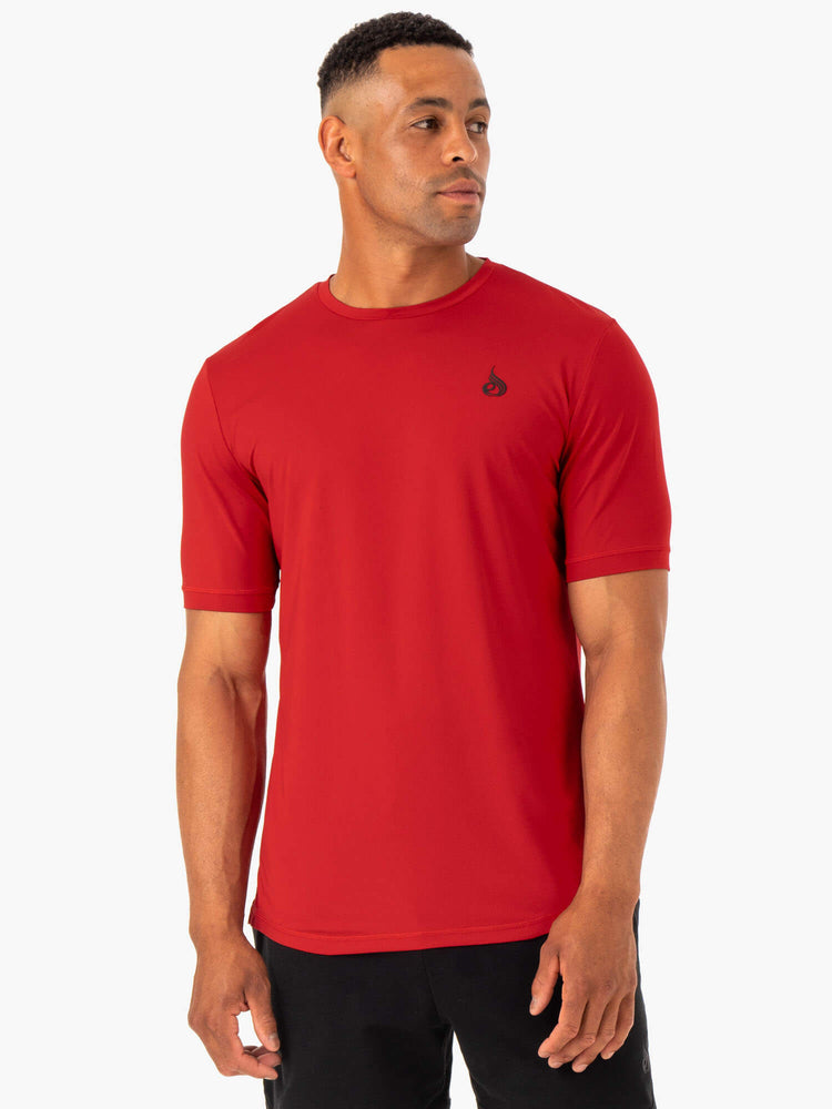 Camiseta Ryderwear Optimal Mesh Hombre Rojos | QCWLJ3962