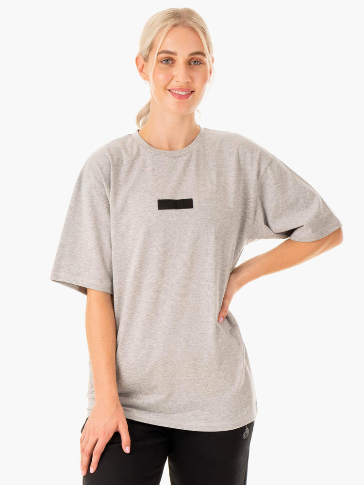 Camiseta Ryderwear Oversized Hombre Grises | KZBST0936