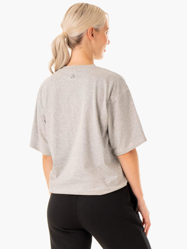 Camiseta Ryderwear Oversized Mujer Grises | KGLAJ5471