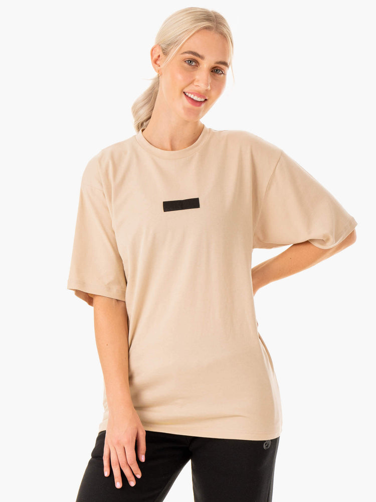 Camiseta Ryderwear Oversized Mujer Marrom | TJIDV4278