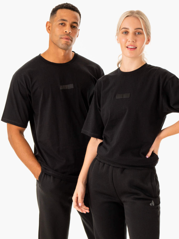 Camiseta Ryderwear Oversized Mujer Negros | IPKOX8056