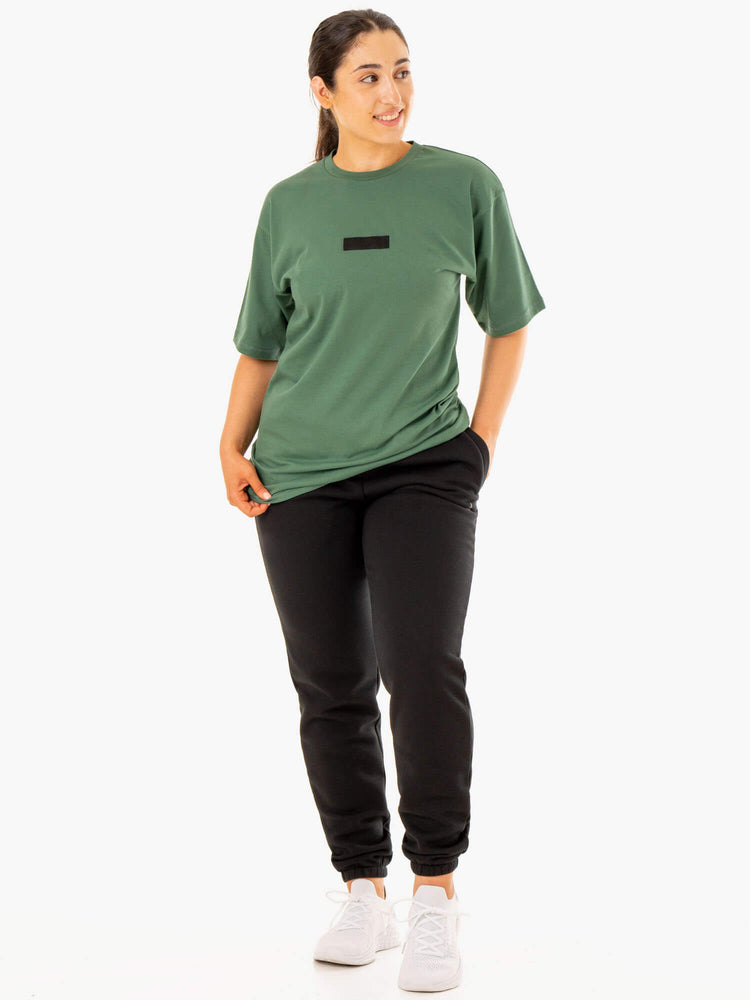 Camiseta Ryderwear Oversized Mujer Verdes | USMAJ7196