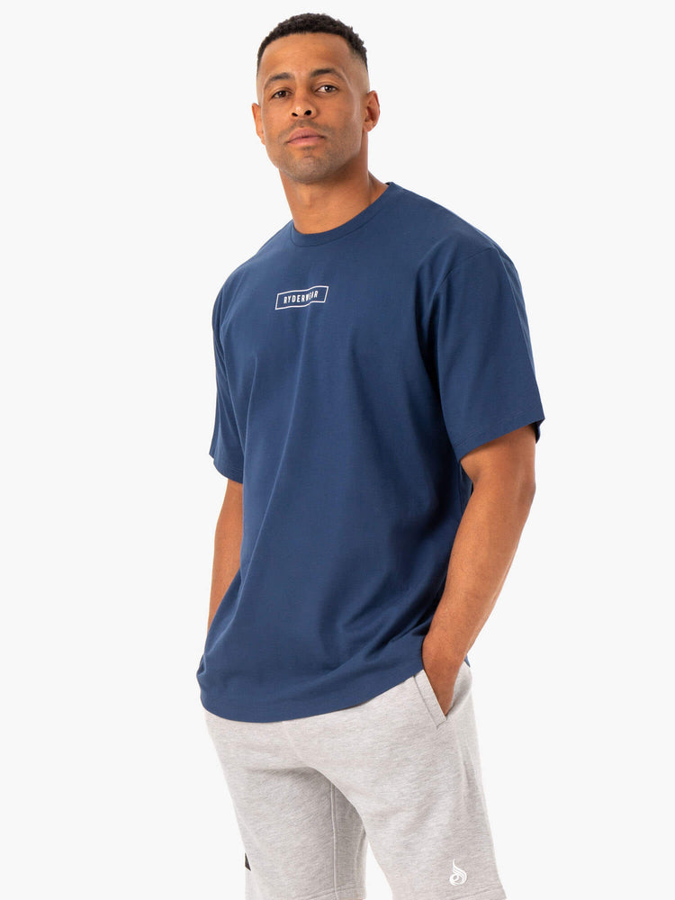 Camiseta Ryderwear Recharge Hombre Azules | PTCFI4017