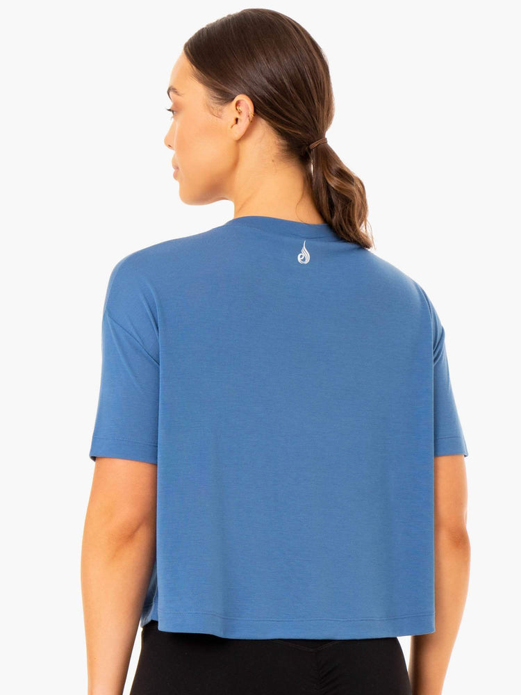 Camiseta Ryderwear Replay Boxy Mujer Azules | SEAJN5937