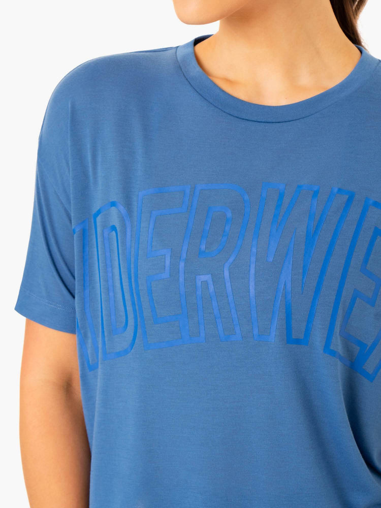 Camiseta Ryderwear Replay Boxy Mujer Azules | SEAJN5937