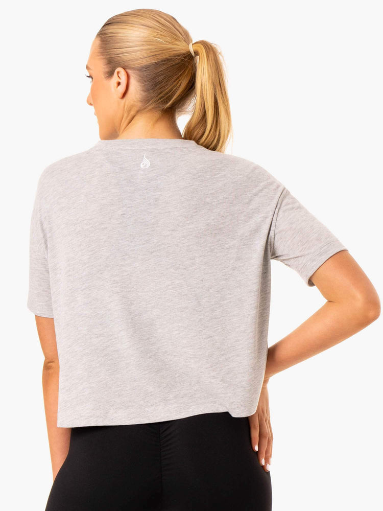 Camiseta Ryderwear Replay Boxy Mujer Grises | TCVBR7698