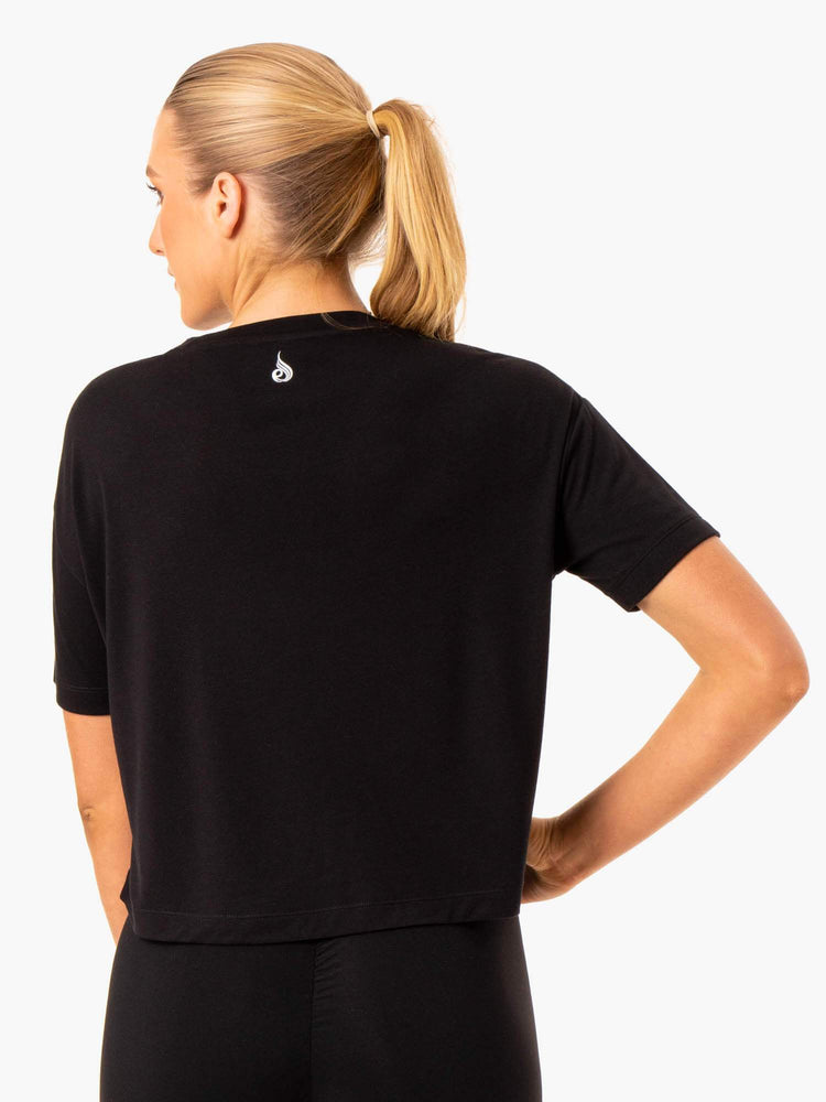 Camiseta Ryderwear Replay Boxy Mujer Negros | IOLDX5479