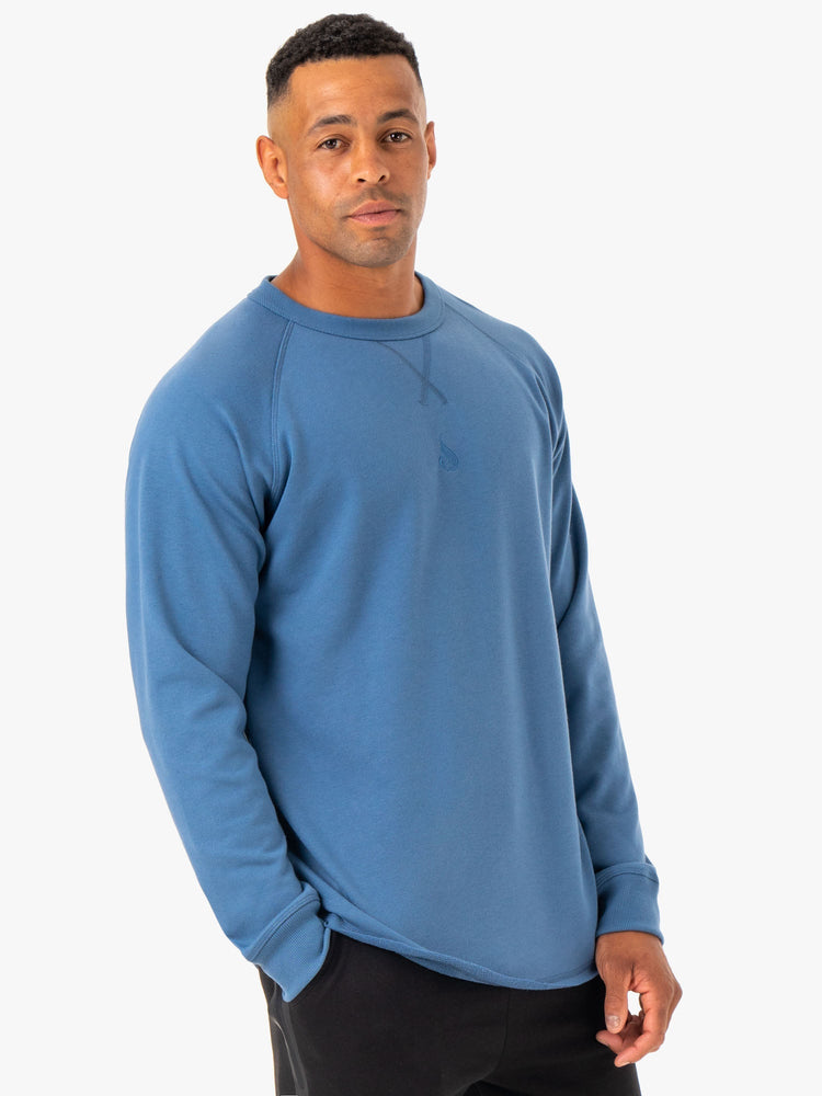Camiseta Ryderwear Restore Crew Neck Hombre Azules | PDCUN0632