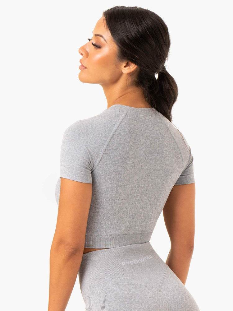 Camiseta Ryderwear Sculpt Seamless Mujer Grises | DQXUZ6143