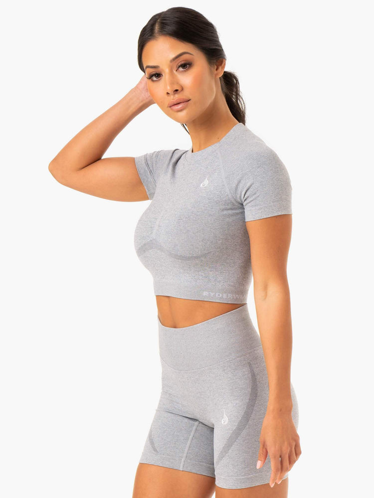 Camiseta Ryderwear Sculpt Seamless Mujer Grises | DQXUZ6143
