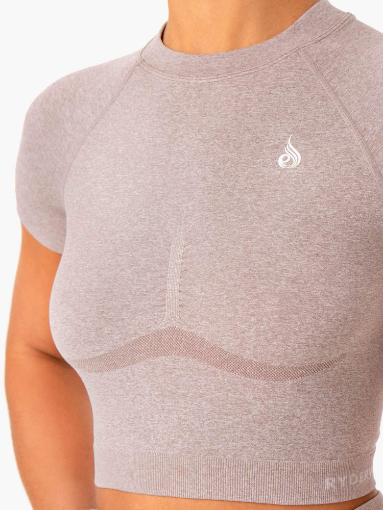 Camiseta Ryderwear Sculpt Seamless Mujer Marrom Claro | FSYTE9640