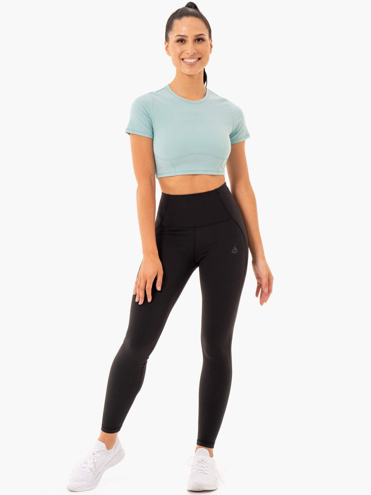 Camiseta Ryderwear Sola Fitted Mujer Azules | ONDLX0312