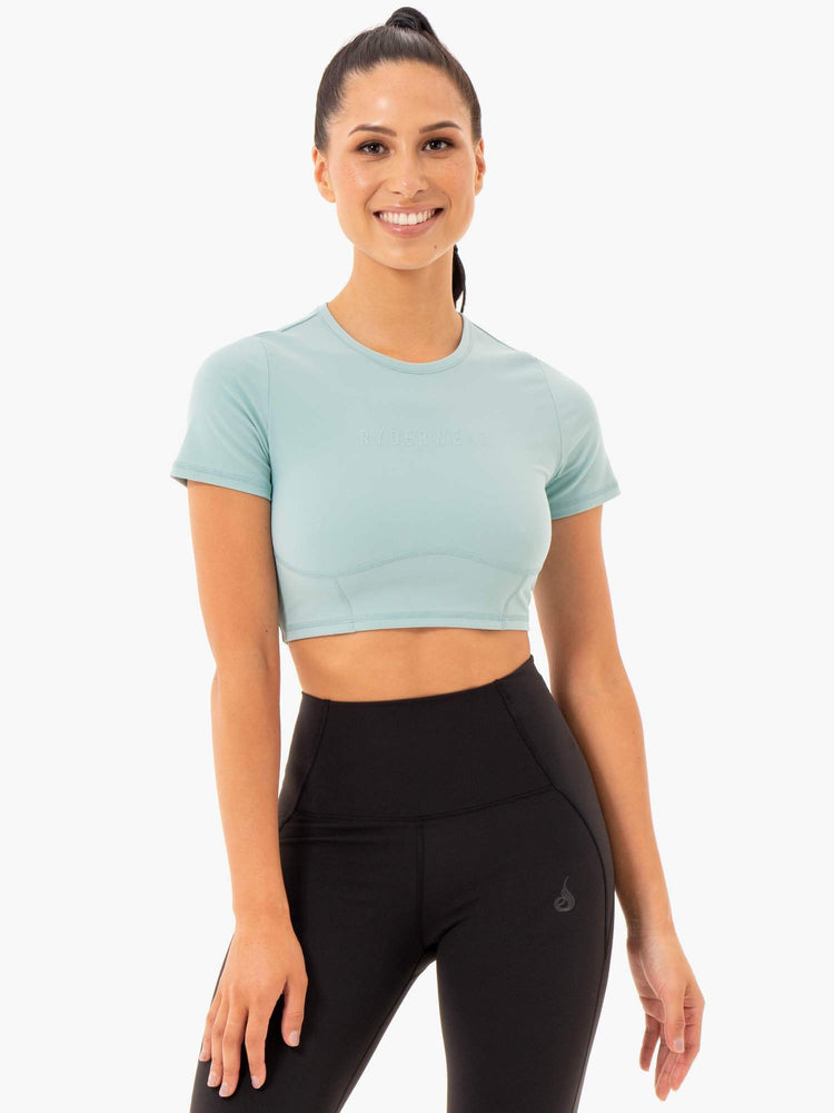 Camiseta Ryderwear Sola Fitted Mujer Azules | ONDLX0312