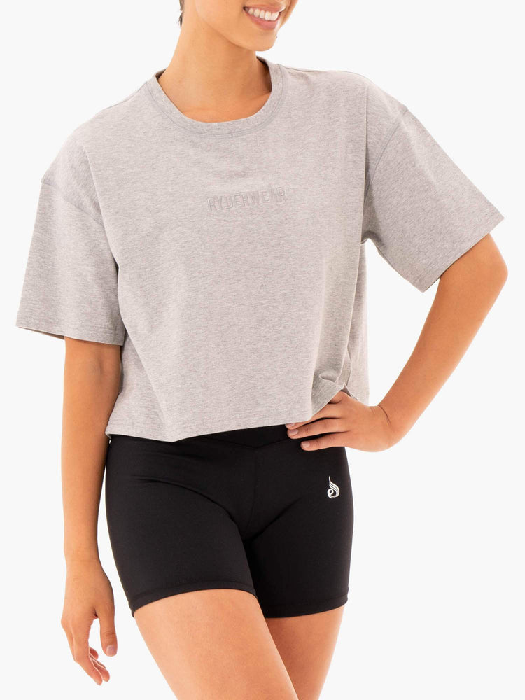 Camiseta Ryderwear Studio Mujer Grises | QVGIY4768