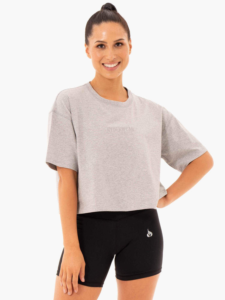 Camiseta Ryderwear Studio Mujer Grises | QVGIY4768