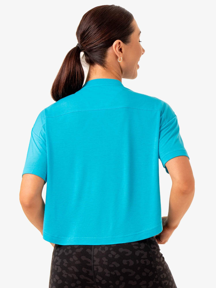 Camiseta Ryderwear Ultra Scoop Mujer Turquesa | KFWNO2910