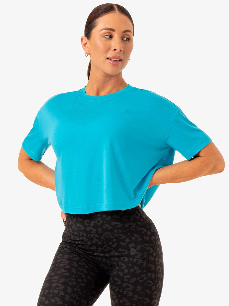 Camiseta Ryderwear Ultra Scoop Mujer Turquesa | KFWNO2910