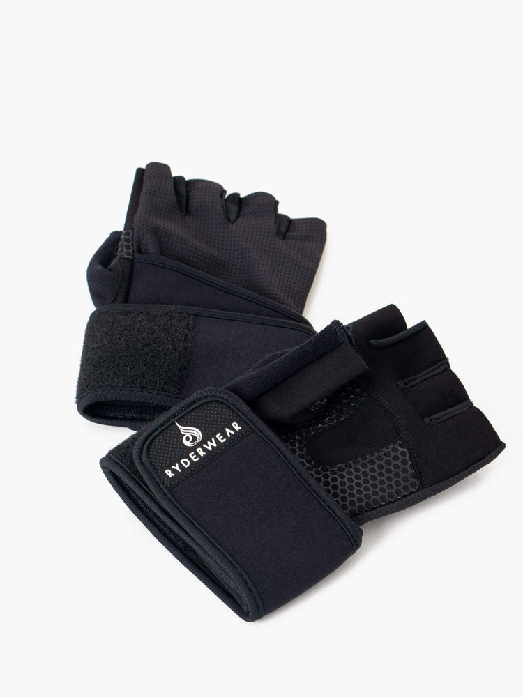 Guantes Ryderwear Wrap Lifting Hombre Negros | ADBGY1864