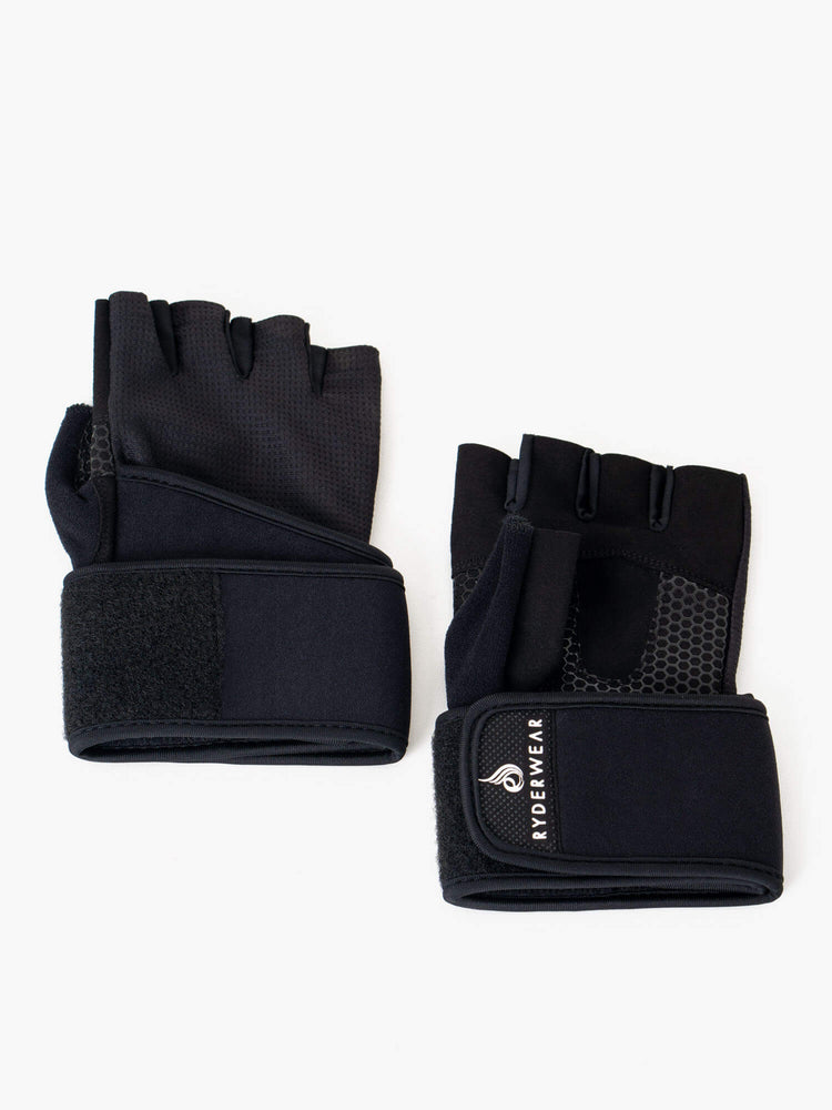 Guantes Ryderwear Wrap Lifting Hombre Negros | ADBGY1864
