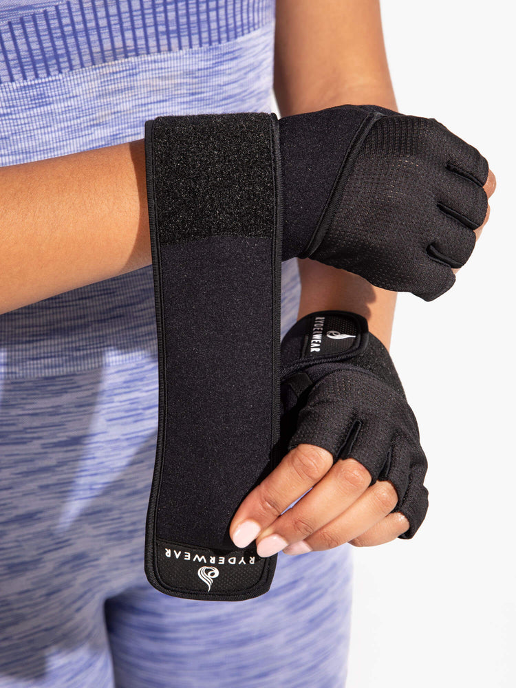 Guantes Ryderwear Wrap Lifting Hombre Negros | ADBGY1864